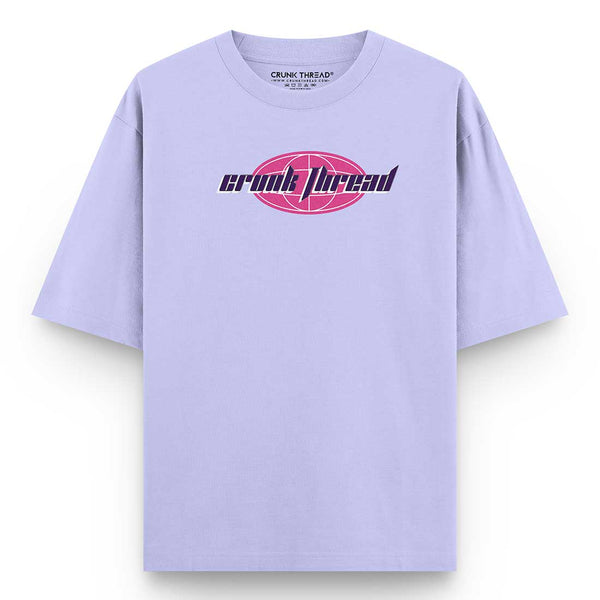 Trippy-vision-oversized-t-shirt-lavender-front - Crunk Thread