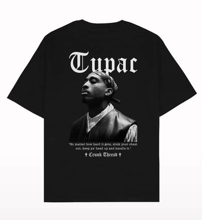 Tupac Grayscale Oversized T-shirt - Crunk Thread