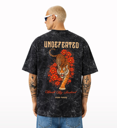 Undefeated-Acid-wash-black-oversized-t-shirt-back - Crunk Thread