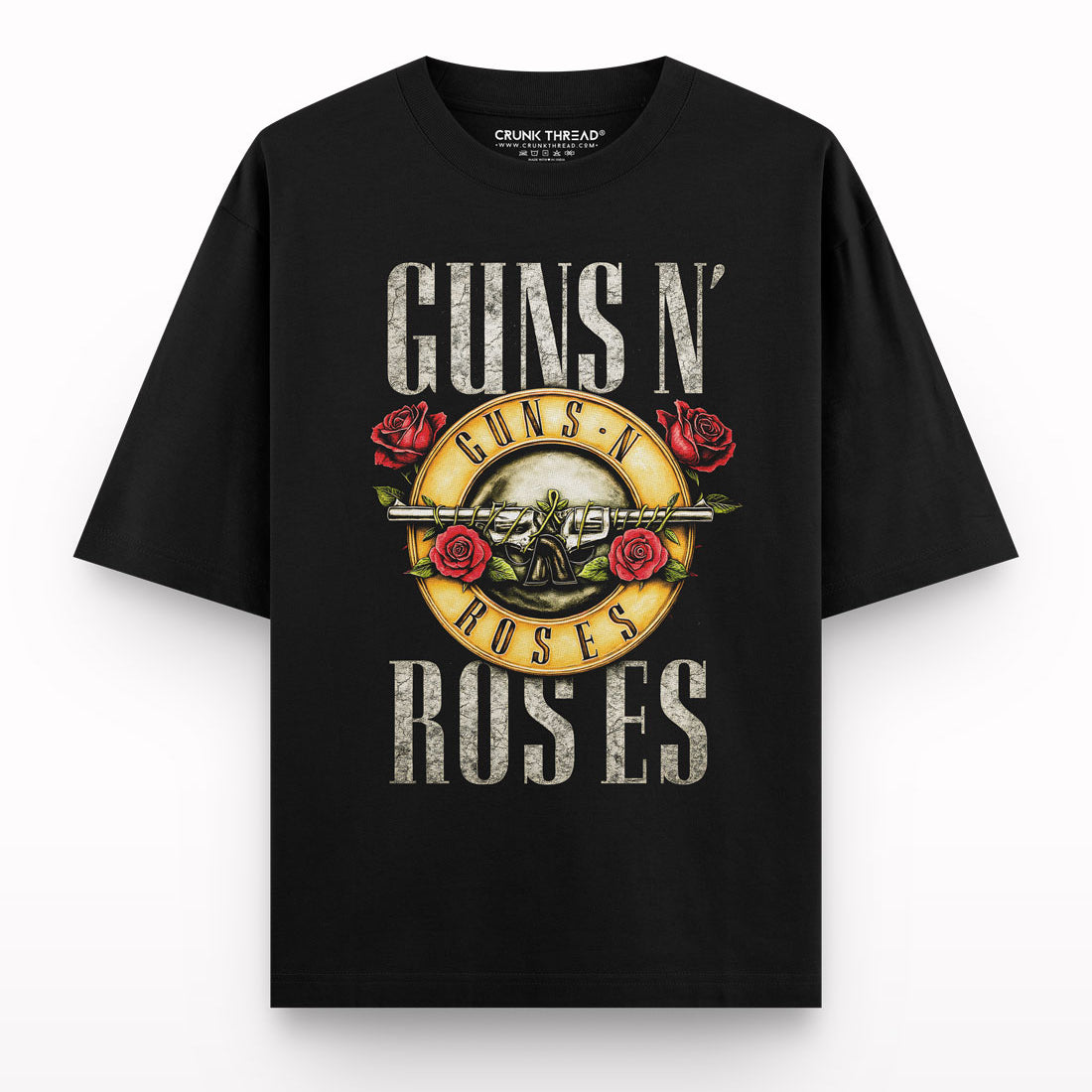 Vintage-rock-emblem-oversized-t-shirt - Crunk Thread