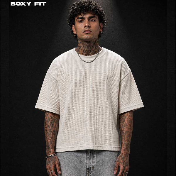 Waffle-knit-boxxy-fit---off-white-front - Crunk Thread