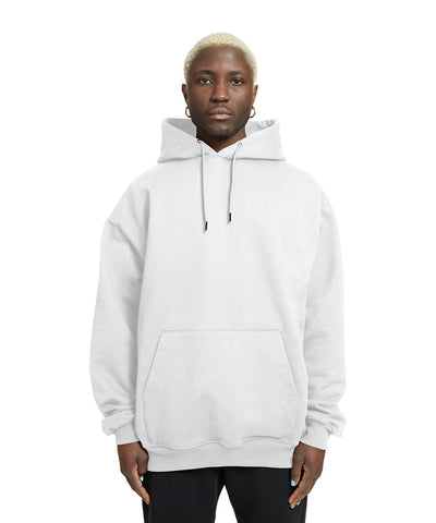 Plain Relaxed Fit Drop Shoulder White Hoodie - Crunk Thread