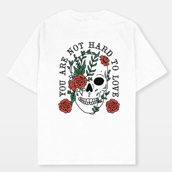 Not hard to love skull oversized T-shirt - Crunk Thread