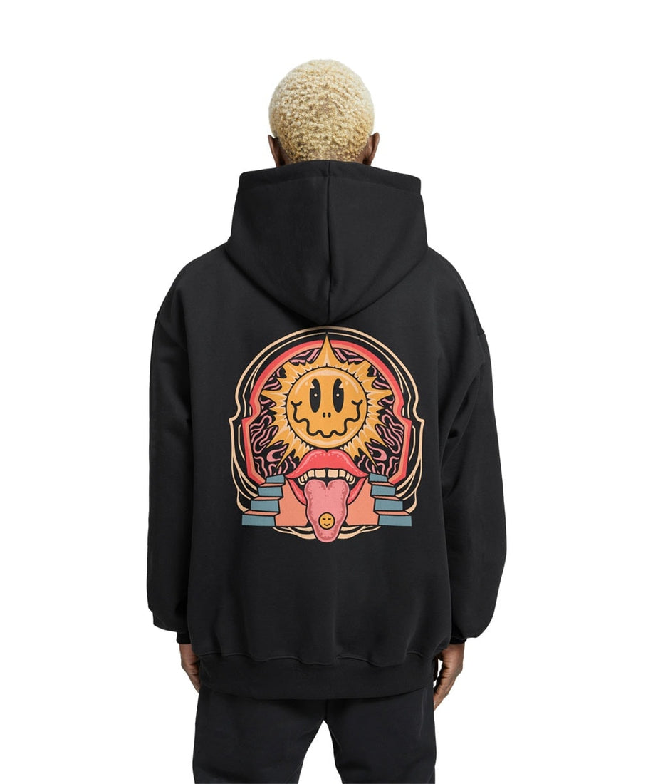 Acid Trippy Relaxed Fit Drop Shoulder Hoodie - Crunk Thread
