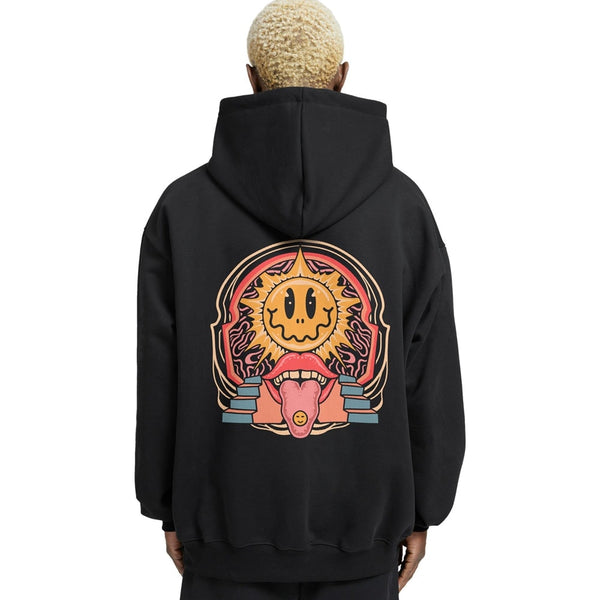 Acid Trippy Relaxed Fit Drop Shoulder Hoodie - Crunk Thread