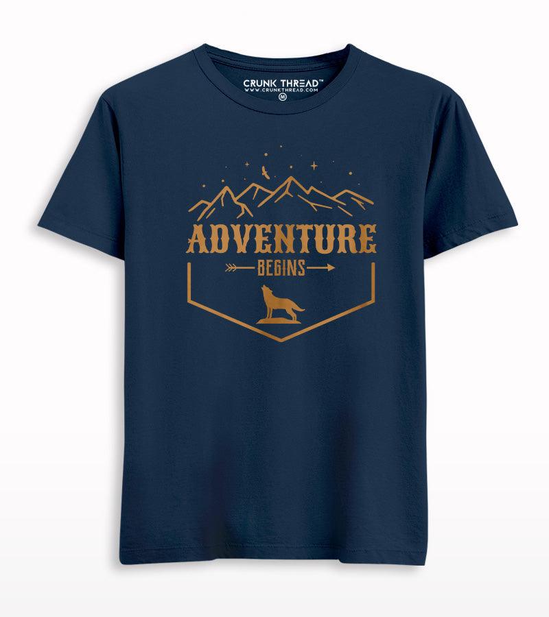 Adventure Begins Print T-shirt - Crunk Thread
