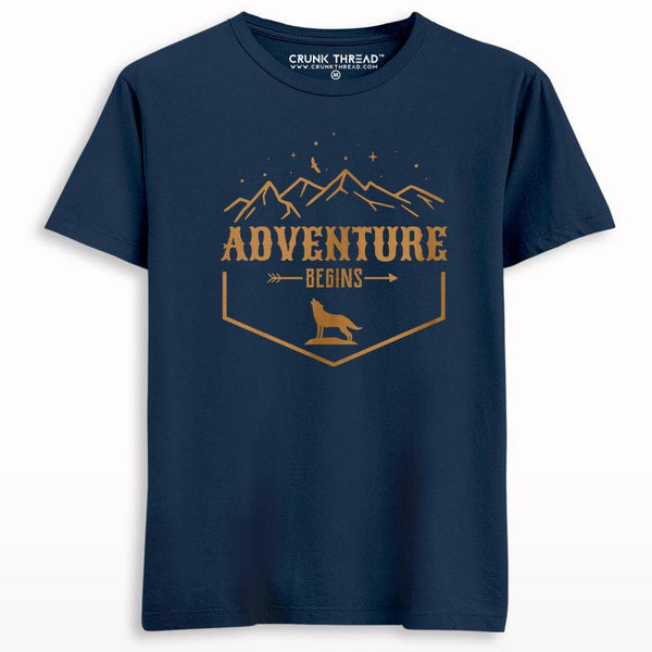 Adventure Begins Print T-shirt - Crunk Thread