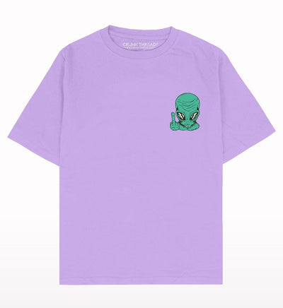 Alien Abduction Oversized T-shirt Lavender - Crunk Thread