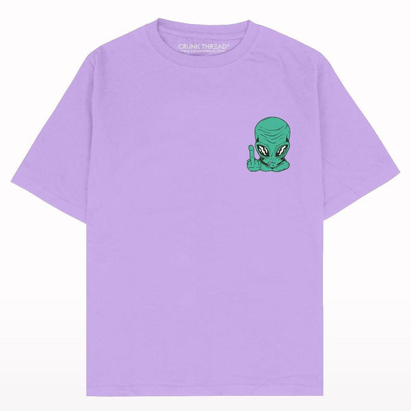 Alien Abduction Oversized T-shirt Lavender - Crunk Thread
