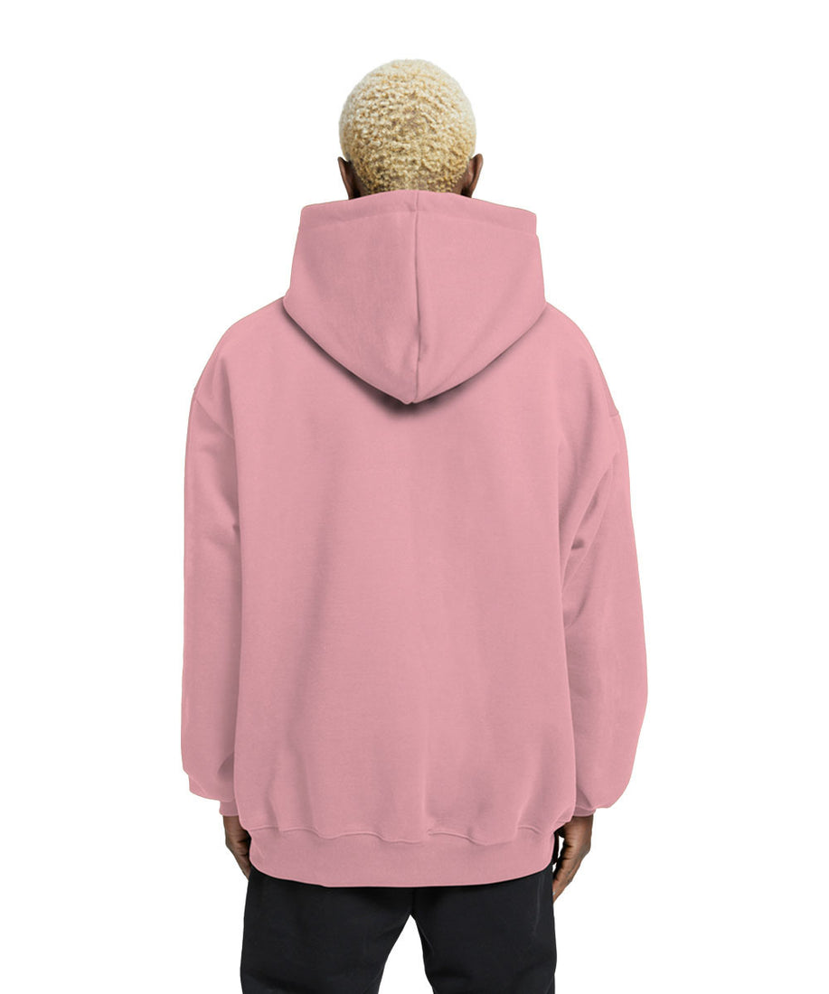 Plain Relaxed Fit Drop Shoulder Light Baby Pink Hoodie - Crunk Thread