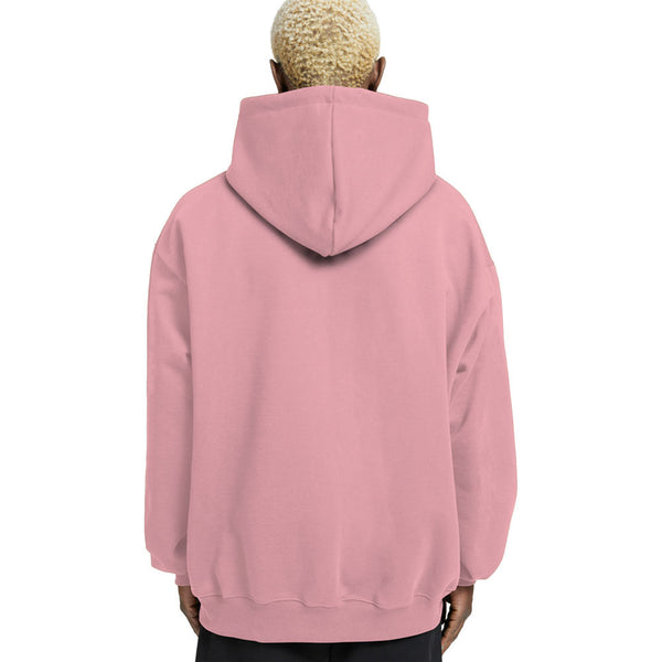 Plain Relaxed Fit Drop Shoulder Light Baby Pink Hoodie - Crunk Thread
