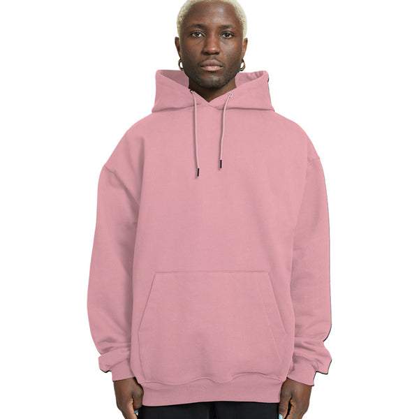 Plain Relaxed Fit Drop Shoulder Light Baby Pink Hoodie - Crunk Thread