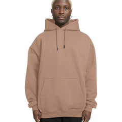 Plain Relaxed Fit Drop Shoulder Beige Hoodie