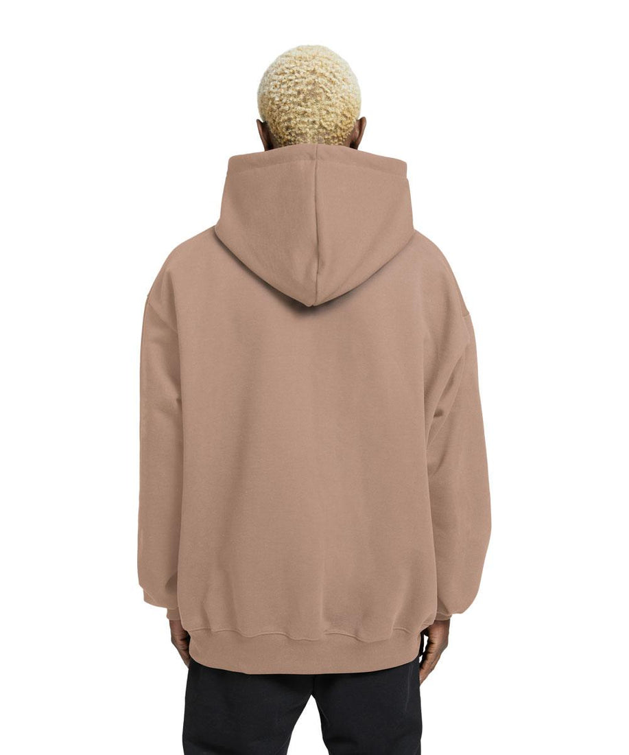 Plain Relaxed Fit Drop Shoulder Beige Hoodie - Crunk Thread