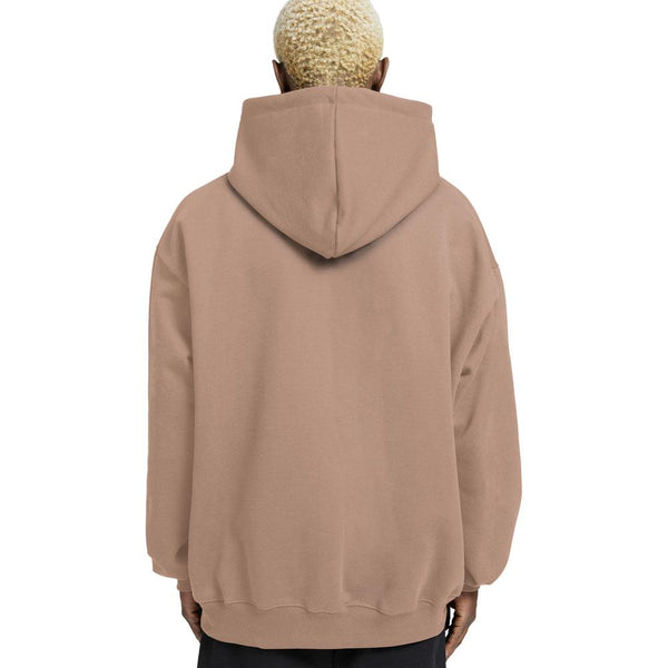 Plain Relaxed Fit Drop Shoulder Beige Hoodie - Crunk Thread