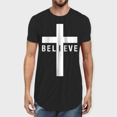 Believe Men's Longline T-shirt - Crunk Thread