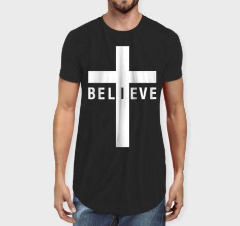 Believe Men's Longline T-shirt - Crunk Thread
