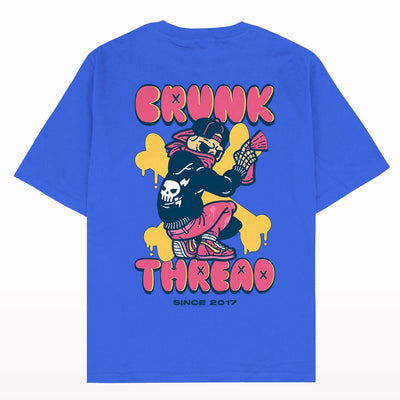 Crunk Thread Skull Graffiti Oversized T-shirt.