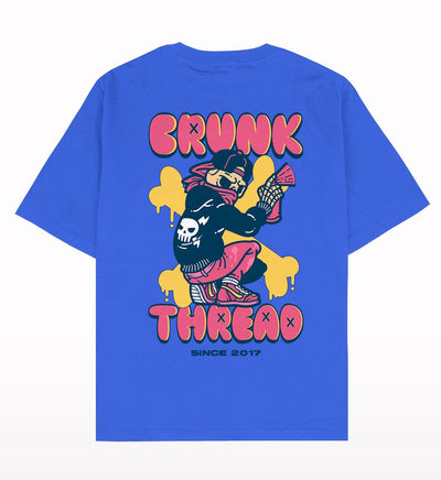 Crunk Thread Skull Graffiti Oversized T-shirt.