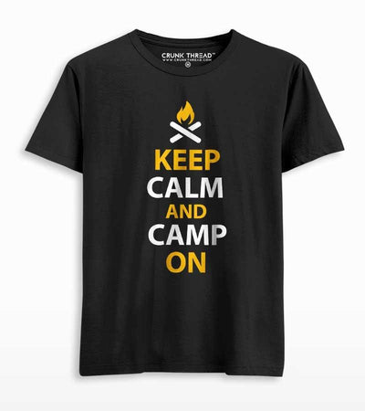 Keep Calm And Camp On Men's Printed T-shirt - Crunk Thread