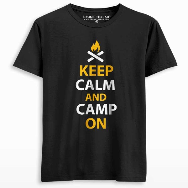 Keep Calm And Camp On Men's Printed T-shirt - Crunk Thread