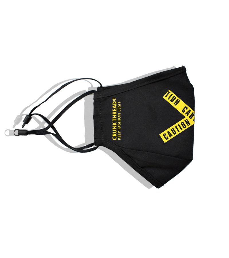 Caution Face Mask With Nose Clip & Adjustable Ear Loop - Crunk Thread