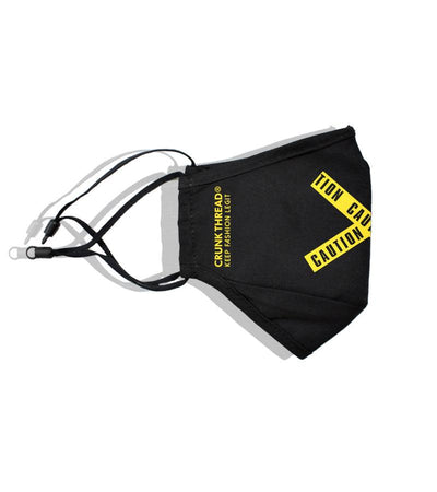 Caution Face Mask With Nose Clip & Adjustable Ear Loop - Crunk Thread