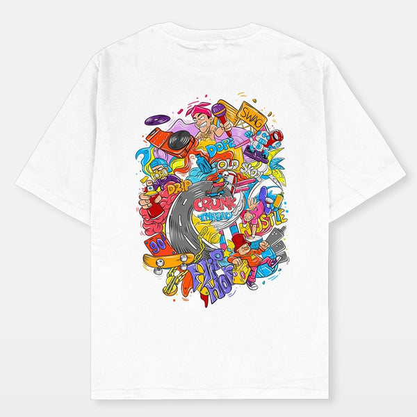 Crunk Thread Doodle Hip Hop Oversized T-shirt - Crunk Thread