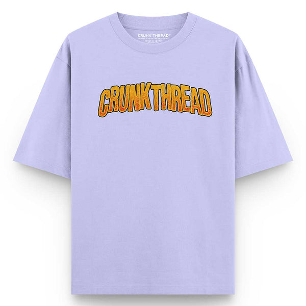 crunk-thread-fire-skull-oversized-t-shirt-lavender-front - Crunk Thread