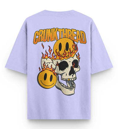 Crunk Thread Skull Fire Lavender T-shirt
