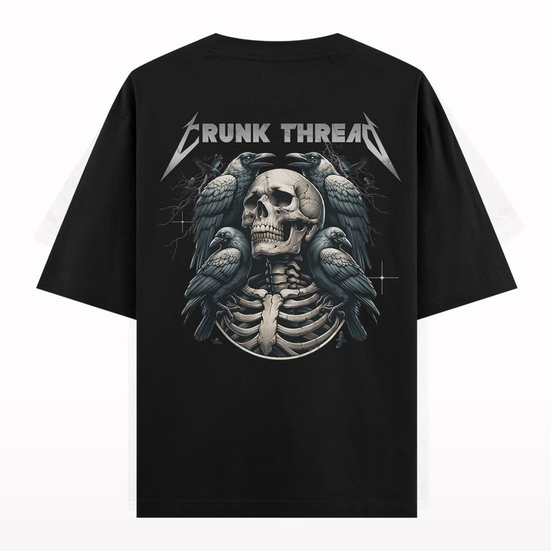 Crunk Thread Skull Heavy Metal Oversized T-shirt - Crunk Thread