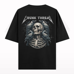 Crunk Thread Skull Heavy Metal Oversized T-shirt Back