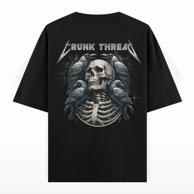 Crunk Thread Skull Heavy Metal Oversized T-shirt - Crunk Thread
