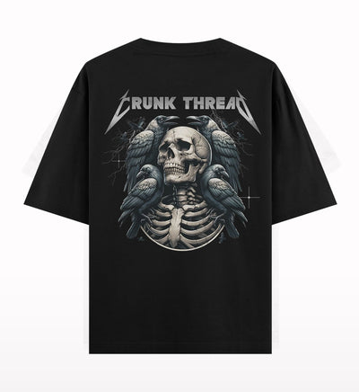 Crunk Thread Skull Heavy Metal Oversized T-shirt - Crunk Thread