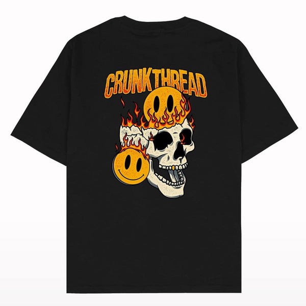 Skull Fire Crunk Thread Oversized T-shirt - Crunk Thread