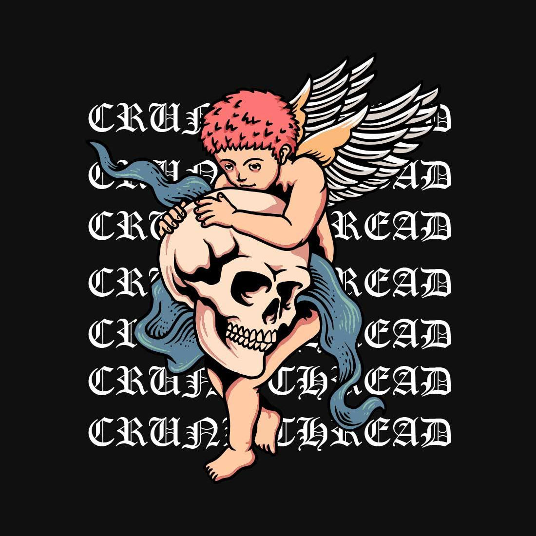 Cupid & Skull Oversized T-shirt - Crunk Thread