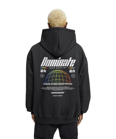 Dominate Y2k Relaxed Fit Drop Shoulder Hoodie - Crunk Thread