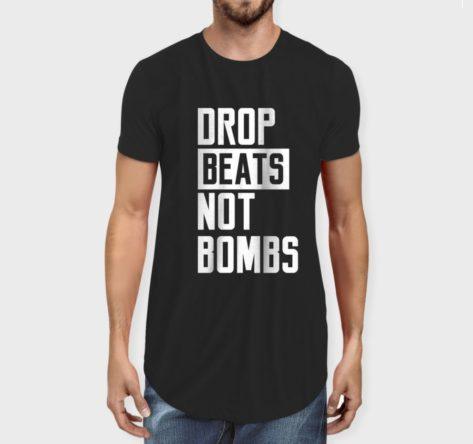 Drop Beats Not Bombs Men's Longline T-shirt - Crunk Thread