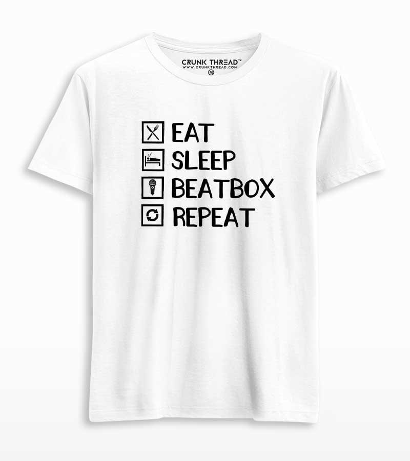 Eat Sleep Beatbox Repeat Printed T-shirt - Crunk Thread