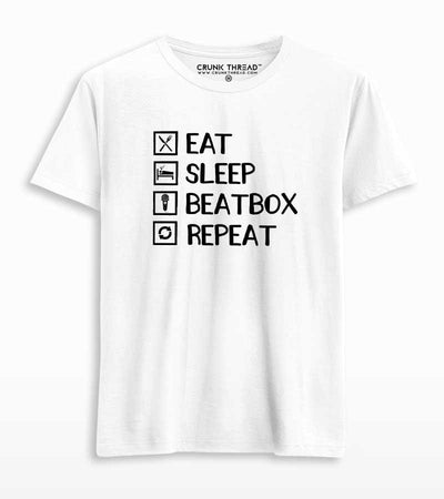Eat Sleep Beatbox Repeat Printed T-shirt - Crunk Thread