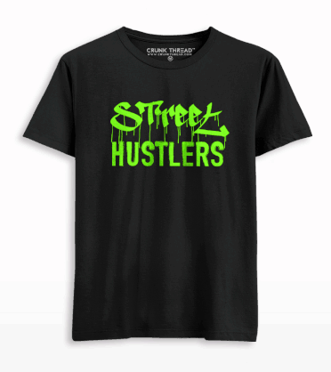 Street Hustlers Glow In The Dark T-shirt (Light Green To Green) - Crunk Thread