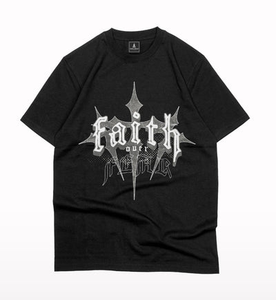 Faith over fear streetwear oversized T-shirt - Crunk Thread