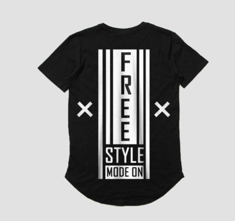 Free Style Mode On Back-Front Printed Men's Longline T-shirt - Crunk Thread