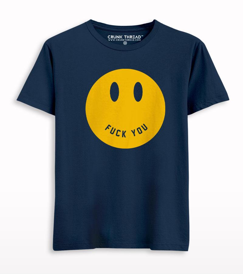 Fuck You Smiley Graphic Pinted T-shirt - Crunk Thread