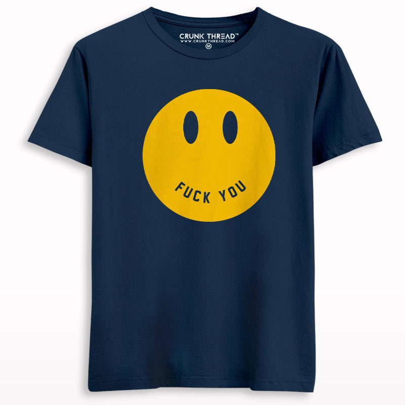 Fuck You Smiley Graphic Pinted T-shirt