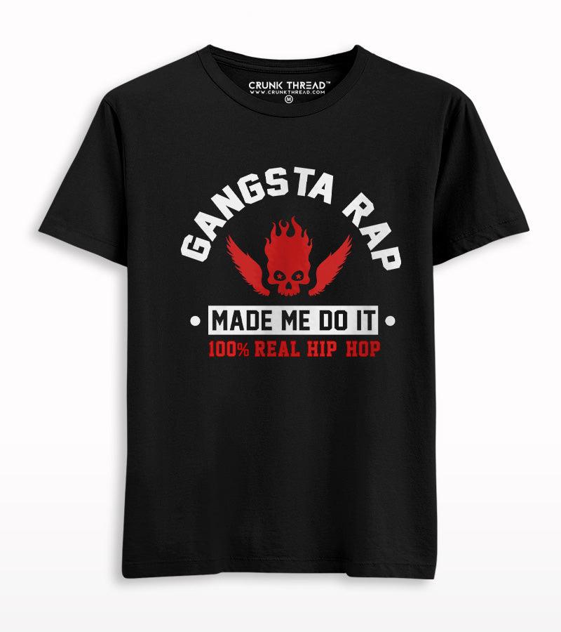 Gangsta Rap Made Me Do It Men's Printed T-shirt - Crunk Thread
