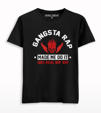 Gangsta Rap Made Me Do It Men's Printed T-shirt - Crunk Thread