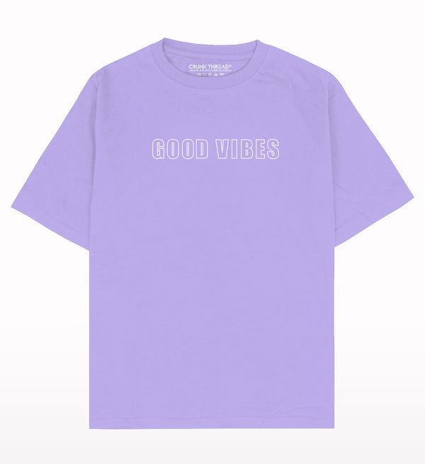 Good Vibes Oversized Lavender T-shirt