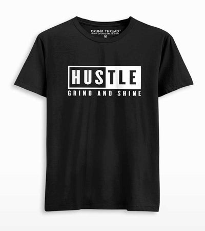 Hustle Grind & Shine Men's Printed T-shirt - Crunk Thread