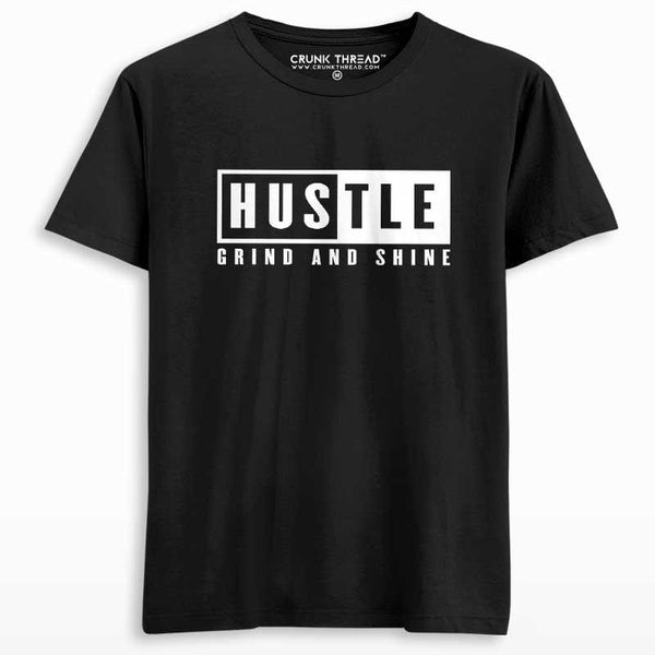 Hustle Grind & Shine Men's Printed T-shirt - Crunk Thread